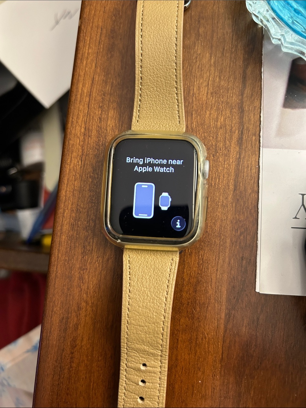 Apple Watch Series 6 with Leather Band and charger-worn once! - Picture 3 of 3